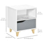 HOMCOM Modern Bedside Table Nightstand Shelf Drawer Wood Legs Bedroom Furniture White Grey | The Comfy Couch Canada