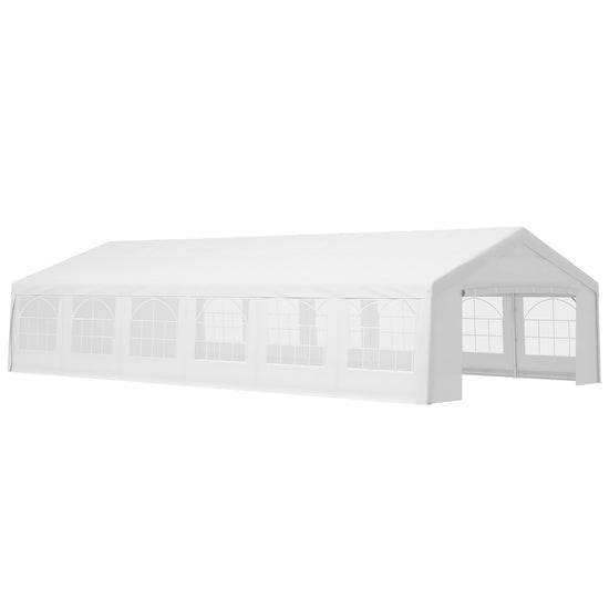 Outsunny 40x20ft Large Party Event Tent Outdoor Patio Gazebo Canopy with Sidewalls White | The Comfy Couch Canada