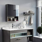 Kleankin Black Wall Cabinet: Bathroom Mirror Cabinet with Stainless Steel Frame, Single Door & Storage Shelves | The Comfy Couch Canada