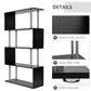 HOMCOM 5-Tier Z-Shape Bookcase: Wooden Shelves with Steel Frame for Living Room, Bedroom, Office, Black | The Comfy Couch Canada