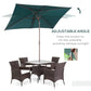 Outsunny 6.5x10ft Rectangle Aluminum Patio Umbrella Garden Parasol Outdoor Sunshade Tilt Crank Canopy Green.