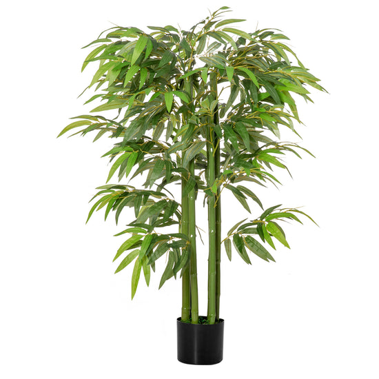 HOMCOM 4.5FT Lifelike Bamboo Plant Artificial Greenery Faux Tree in Pot for Home Office Indoor Outdoor Decor | The Comfy Couch Canada