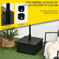 Outsunny 3-in-1 Patio Umbrella Base with Wheels, Side Table & Planter, 175lbs, Heavy-Duty, Black | The Comfy Couch Canada