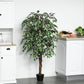 Outsunny 5.3ft Artificial Tree, Indoor Outdoor Fake Ficus with Pot, for Home Office Living Room Decor | The Comfy Couch Canada