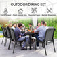 Outsunny 9 Pieces Patio Set with Stackable Chairs, Patio Dining Set with Glass Top for Garden, Patio, Backyard, Grey | The Comfy Couch Canada