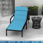 Outsunny Patio Chaise Lounge Chair Cushion Replacement Sun Lounger Pads with Headrest and Ties, Turquoise | The Comfy Couch Canada