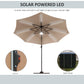 Outsunny 10ft Offset LED Patio Umbrella: Cantilever Parasol with 360å¡ Rotation, Cross Base for Outdoor Deck & Beach, Khaki | The Comfy Couch Canada