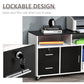HOMCOM Mobile Lateral Filing Cabinet: Lockable Drawer Printer Stand on Wheels for Home Office, Black | The Comfy Couch Canada