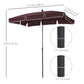 Outsunny 7x4ft Rectangle Patio Umbrella: Aluminum Tilt UV Protection Sun Shade for Outdoor, Coffee | The Comfy Couch Canada