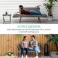 Outsunny Convertible Rattan Sofa Bed Chaise Lounge Wicker Loveseat Armchair Double Seat with Cushion All Weather Patio Furniture Grey | The Comfy Couch Canada