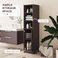 kleankin Freestanding Tall Bathroom Cabinet: Adjustable Shelves, Dark Brown Storage Solution | The Comfy Couch Canada