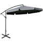 Outsunny Offset Patio Umbrella 11FT Cantilever Outdoor Umbrella with Easy Tilt Cross Base & 8 Ribs Dark Grey | The Comfy Couch Canada
