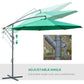Outsunny 10ft Banana Hanging Rattan Set Sun Shade Patio Umbrella Cantilever Green | The Comfy Couch Canada