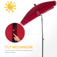 Outsunny 7x4ft Rectangle Patio Umbrella Aluminum Tilt Adjustable Garden Parasol UV Protection Sun Shade Outdoor Canopy Red | The Comfy Couch Canada