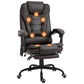 Vinsetto Reclining Office Chair with 7-Point Vibrating Massage Footrest Adjustable Height Swivel Chair Brown | The Comfy Couch Canada