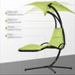 Outsunny Floating Chaise Lounge Chair with Canopy Umbrella Arc Stand Outdoor Patio Furniture Grey | The Comfy Couch Canada