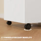 HOMCOM 3-Drawer Small Filing Cabinet with Lock, Vertical Office Storage Cabinet with Wheels for Home Office, White | The Comfy Couch Canada