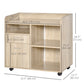 Vinsetto Filing Cabinet: Printer Stand, Mobile, Oak, 2 Drawers, Adjustable Open Shelves, Office | The Comfy Couch Canada