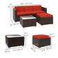 Outsunny Patio Furniture w/ Soft Cushions, Corner Sofa Sets, Red | The Comfy Couch Canada