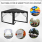 Outsunny 10x13ft Outdoor Gazebo Party Tent Sun Shade Canopy with Mesh Sidewalls Dark Grey | The Comfy Couch Canada