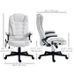 Vinsetto 6 Point Vibrating Massage Office Chair High Back Executive Chair with Reclining Back, Swivel Wheels, White | The Comfy Couch Canada
