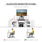 HOMCOM L-Shaped Desk with Monitor Stand Home Office Corner Workstation Small Space Solution White | The Comfy Couch Canada