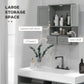 kleankin Grey Over Toilet Cabinet: Bathroom Wall Storage with Medicine Cabinet, Shelf & Drawers for Hallways & Living Rooms | The Comfy Couch Canada