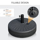 Outsunny 48lb Heavy Duty Patio Umbrella Stand: Water Filled Steel Pole Outdoor Base Black | The Comfy Couch Canada