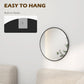 HOMCOM Sleek Round Wall Mirror: 24" Diameter Black Frame for Bedroom, Living Room & Bathroom Decor.