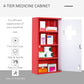 HOMCOM Wall Mount Medicine Cabinet Bathroom 4 Tier Shelves Steel Frame Glass Door Lockable 2 Keys | The Comfy Couch Canada