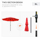 Outsunny 9FT Patio Umbrella 3 Tiers Outdoor Market Umbrella Crank Push Button Tilt for Deck Backyard Lawn Red | The Comfy Couch Canada