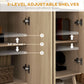 HOMCOM Buffet Cabinet with Storage Modern Fluted Sideboard with Adjustable Shelves Wood Legs for Dining Room Living Room Oak | The Comfy Couch Canada