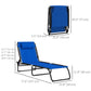 Outsunny 2 PCs Folding Lounge Chairs, Adjustable Chaise Lounge with Headrest, Reclining Lounger Cot for Camping, Hiking, Blue | The Comfy Couch Canada