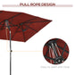 Outsunny Double Sided Patio Umbrella with Adjustable Height Tilt Function Vents 12 Ribs for Outdoor Garden Deck Pool Wine Red | The Comfy Couch Canada