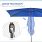 Outsunny Rectangle Patio Umbrella: 6.5x10ft Aluminum Tilt Outdoor Sunshade Canopy with Crank, Dark Blue | The Comfy Couch Canada