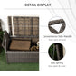 Outsunny 2-In-1 Outdoor PE Rattan Storage Bench, 27 Gallon Patio Wicker Furniture, Basket Box with Handles and Cushion Cream | The Comfy Couch Canada