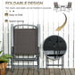 Outsunny 3 Pieces Bistro Set, Foldable Patio Furniture Set with Mesh Chairs, Glass Table for Garden, Balcony, Charcoal Grey | The Comfy Couch Canada