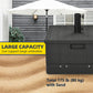 Outsunny 3-in-1 Patio Umbrella Base with Wheels, Side Table & Planter, 175lbs, Heavy-Duty, Black | The Comfy Couch Canada