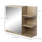 Kleankin Natural Wall Cabinet: 23.5" Bathroom Mirror Organizer with 5 Open Shelves for Tidy Storage | The Comfy Couch Canada
