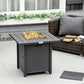 Outsunny Propane Fire Pit Table Smokeless Gas Firepit with 40,000 BTU Burner Thermocouple, Lava Rocks, Cover, Spark Guard | The Comfy Couch Canada