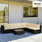 Outsunny Patio Rattan Sofa Set 14pc Outdoor Cushion Polyester Cover Replacement Set No Cushion.