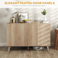 HOMCOM Buffet Cabinet with Storage Modern Fluted Sideboard with Adjustable Shelves Wood Legs for Dining Room Living Room Oak | The Comfy Couch Canada