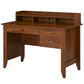 HOMCOM Home Office Desk with Hutch Storage Brown Writing Table with Drawers Shelf & Cable Management for Study Workstation | The Comfy Couch Canada