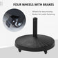 Outsunny Resin Patio Umbrella Base 20.5" Round Outdoor Parasol Stand with Braked Wheels Offset Garden Holder | The Comfy Couch Canada