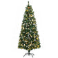 HOMCOM 6ft Tall Pencil Artificial Christmas Tree, Holiday D̩cor with 390 Snow Flocked Branches, Green | The Comfy Couch Canada
