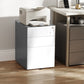 Vinsetto 3 Drawer Filing Cabinet, Home Office Storage Cabinet with Wheels, Lock for A4, Letters, Legal-sized Files, Grey and White | The Comfy Couch Canada