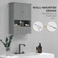 kleankin Grey Over Toilet Cabinet: Bathroom Wall Storage with Medicine Cabinet, Shelf & Drawers for Hallways & Living Rooms | The Comfy Couch Canada