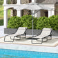Outsunny 2 PCs Folding Lounge Chairs, Adjustable Chaise Lounges with Headrest for Camping, Hiking, Cream White | The Comfy Couch Canada