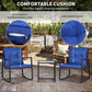 Outsunny Rocking Bistro Set 3PC Outdoor Wicker Patio Furniture with Glass Coffee Table Rocking Chairs for Porch | The Comfy Couch Canada