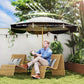Outsunny 9FT Patio Umbrella Parasol, UPF 50+ Outdoor Market Umbrella with 8 Ribs, Vented Patio Table Umbrella for Deck, Backyard and Lawn, Beige | The Comfy Couch Canada